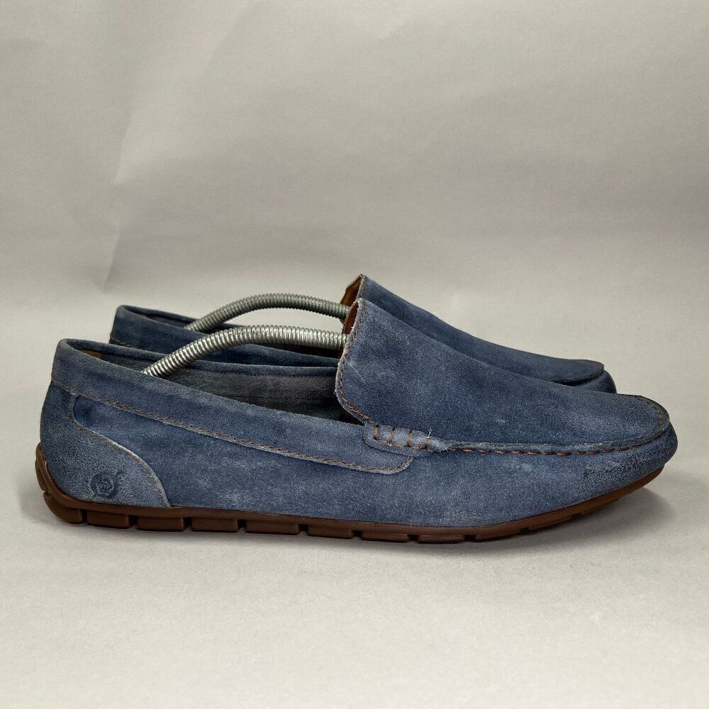 Born Men's Size 11.5 Lucas Blue Leather Driving‎ Loafers